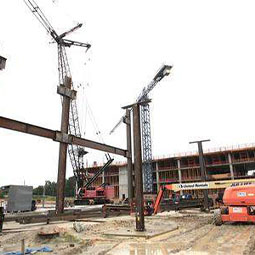 Structural steel erection, started in August.