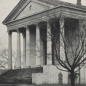 A black and white photo from 1913 of the Longstreet Theatre facade